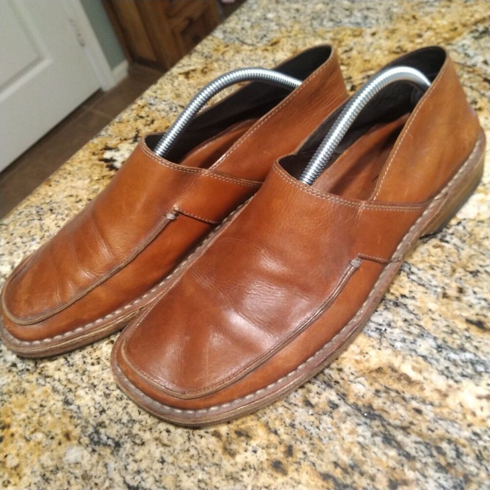 JK Lumberjack Slip On Leather Loafers Casual Shoes Brown Italy Men's Sz 9